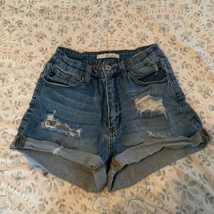 KanCan Distressed High Waisted Shorts